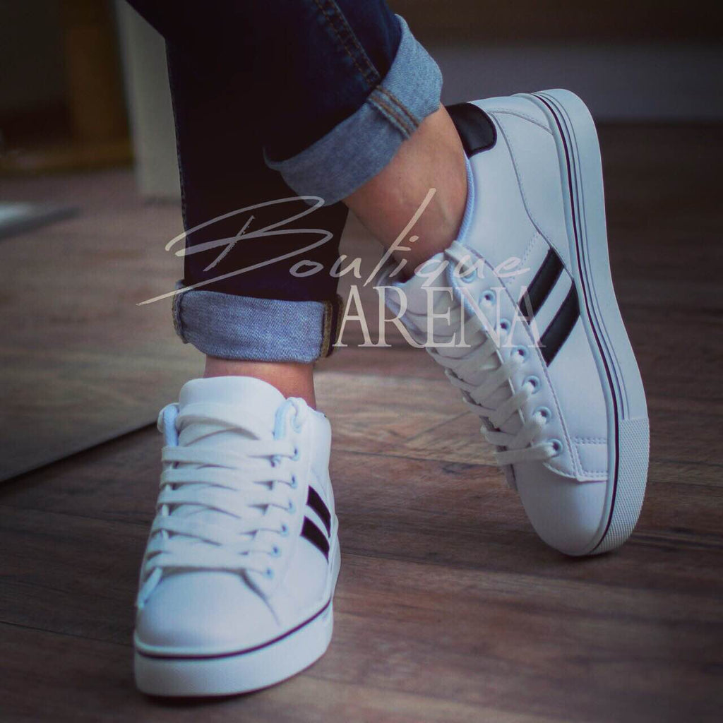 Pantofi sport Agata albi/negre