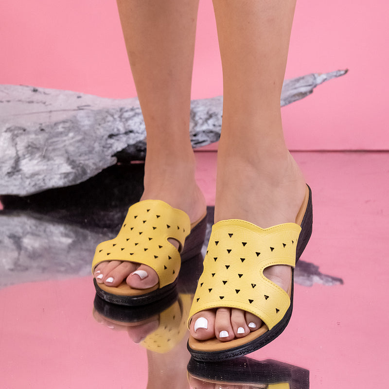 Papuci dama Elisa - Yellow