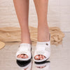 Papuci dama cu platforma Solina - White