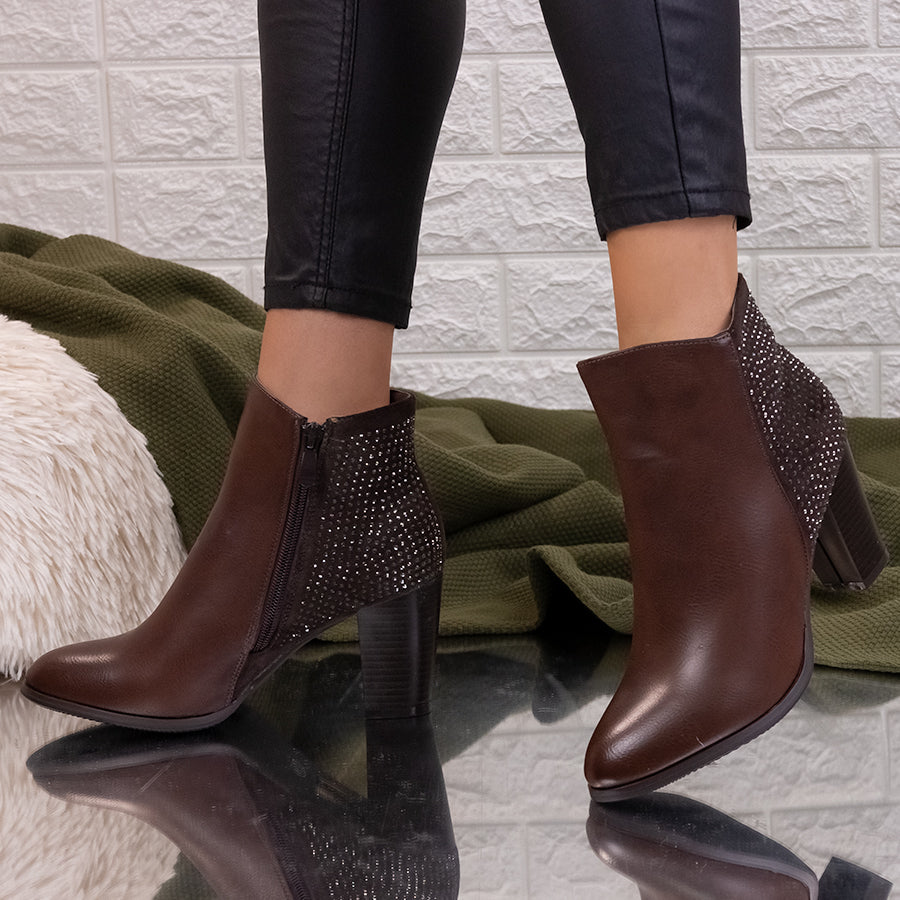 Botine dama Ilaya - Brown