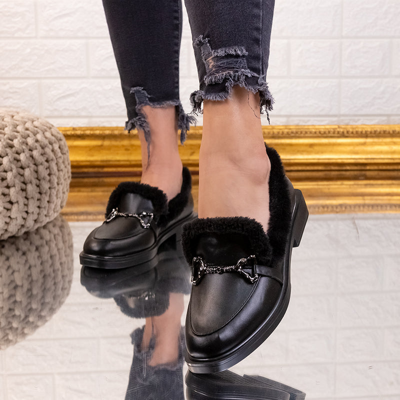 Pantofi dama Anima - Black Leather