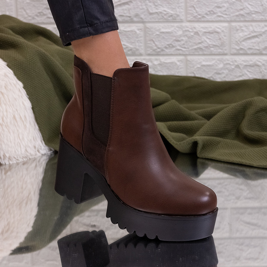 Botine dama Claret - Brown