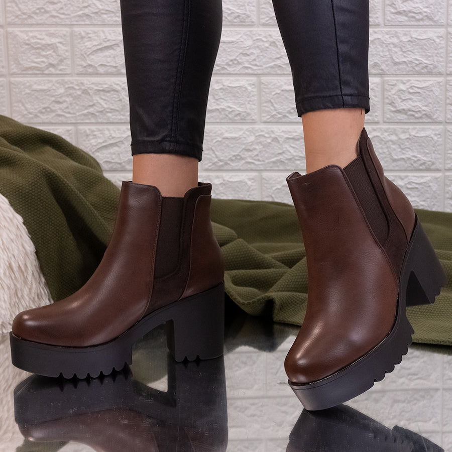 Botine dama Claret - Brown