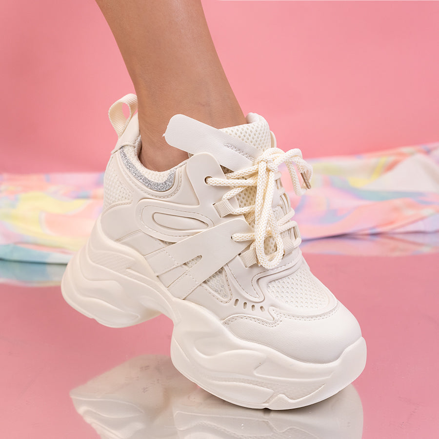 Pantofi sport  cu platforma Olanda - Beige