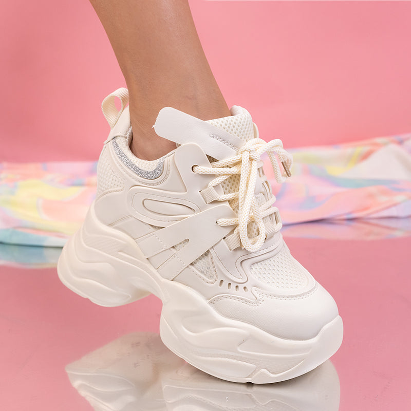 Pantofi sport  cu platforma Olanda - Beige