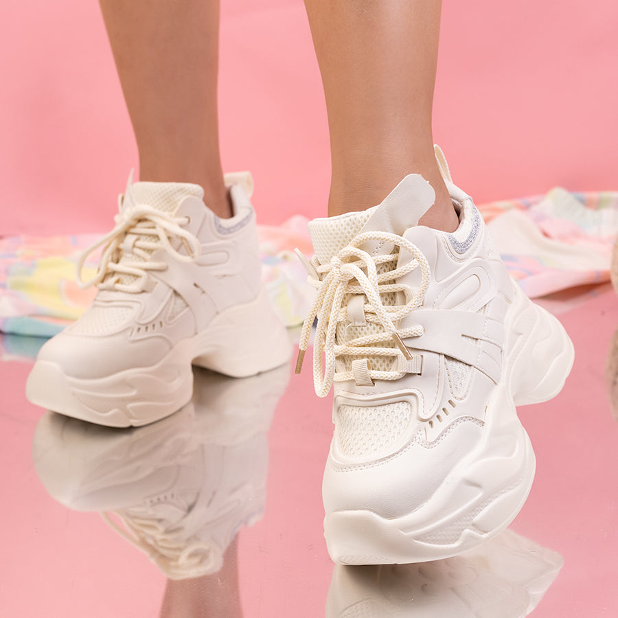 Pantofi sport  cu platforma Olanda - Beige