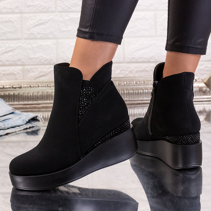 Ghete dama cu platforma Rayana - Black