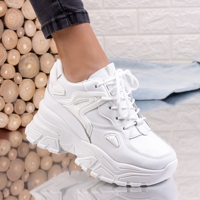 Pantofi sport cu platforma Ekrina - White