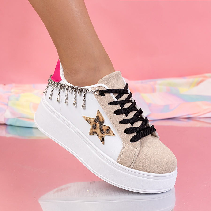 Pantofi sport Dorian - White/Peach