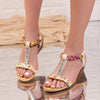 Sandale dama cu platforma Larina - Beige