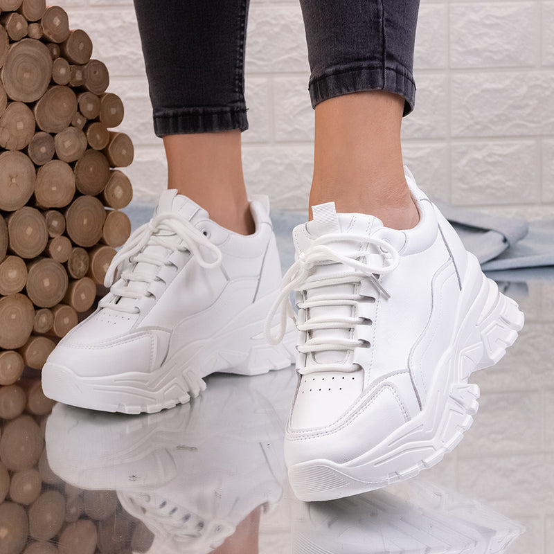 Pantofi sport cu platforma Stefany - White