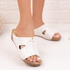 Papuci dama cu platforma Desina - White