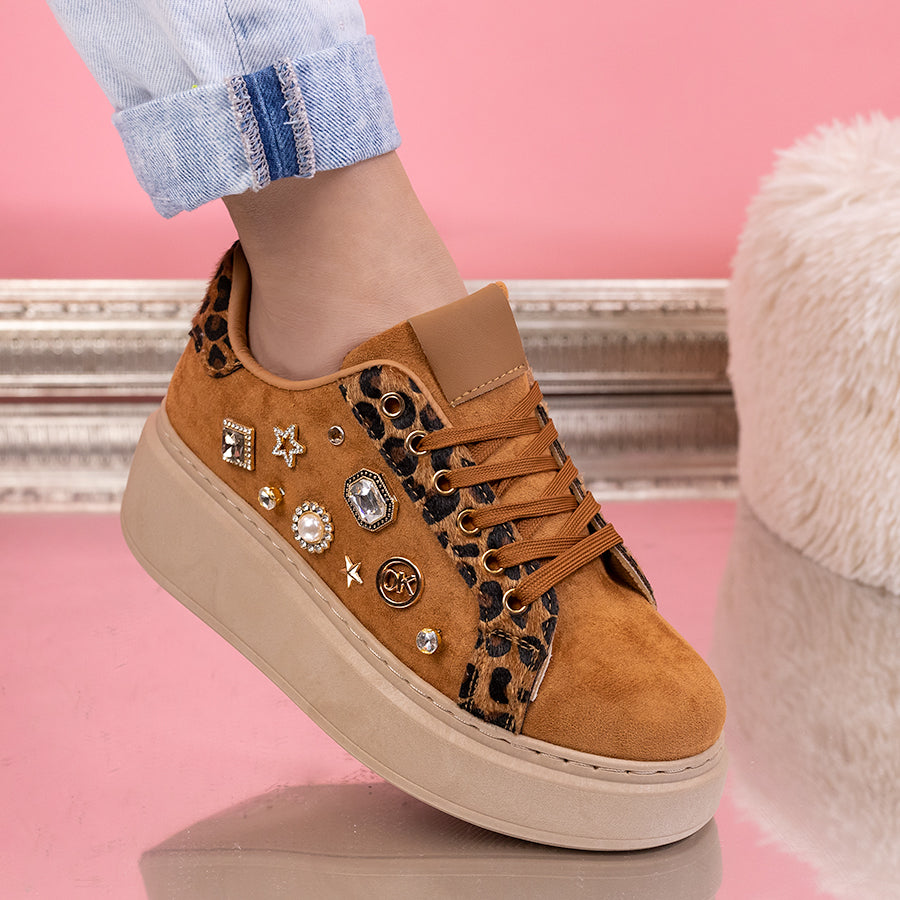 Pantofi sport Delinda - Camel