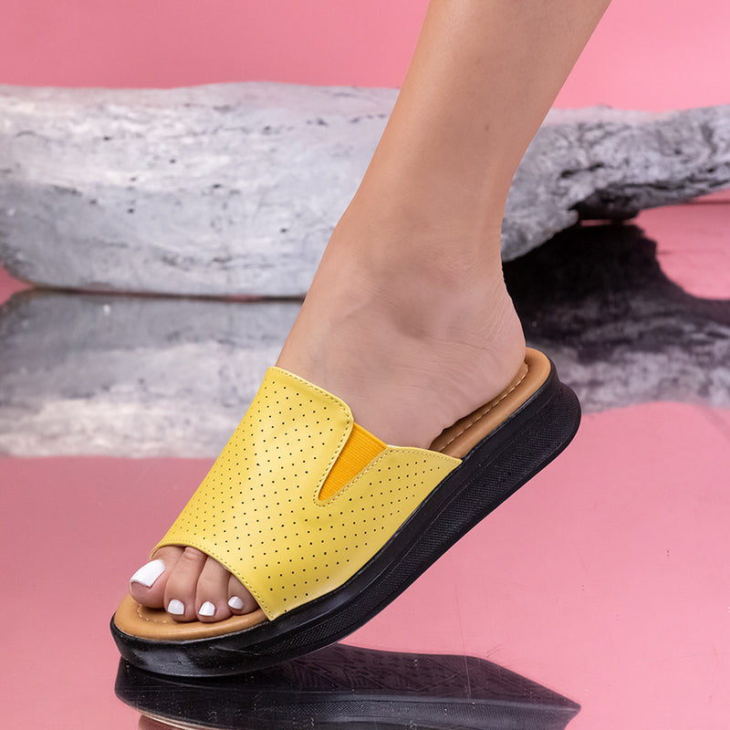 Papuci dama Omalia - Yellow