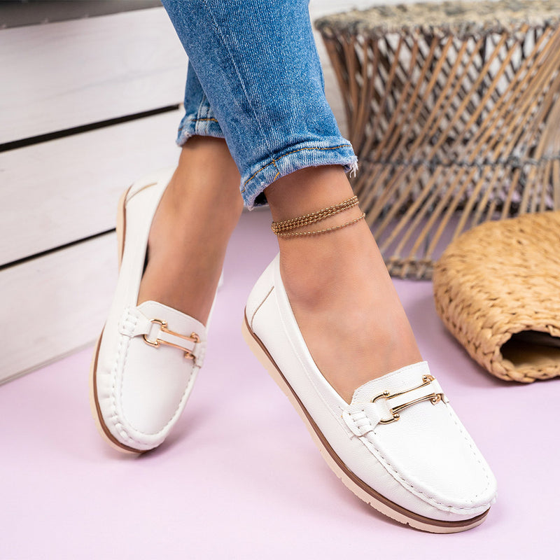 Mocasini dama Samira - White