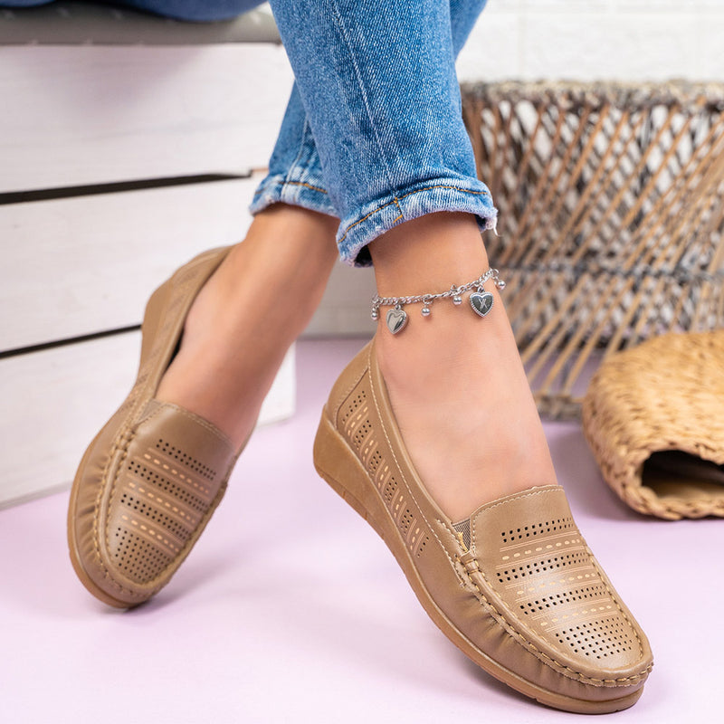 Mocasini dama Palmina - Khaki