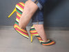 Pantofi dama cu toc Viviana - colorful strips