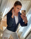 Geacă matlasată subțire cu glugă Oana - Black