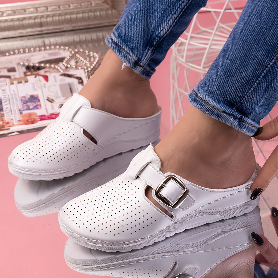 Papuci dama Plaza - White