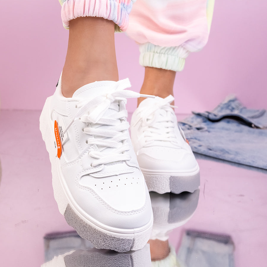 Pantofi sport Magda - White/Orange