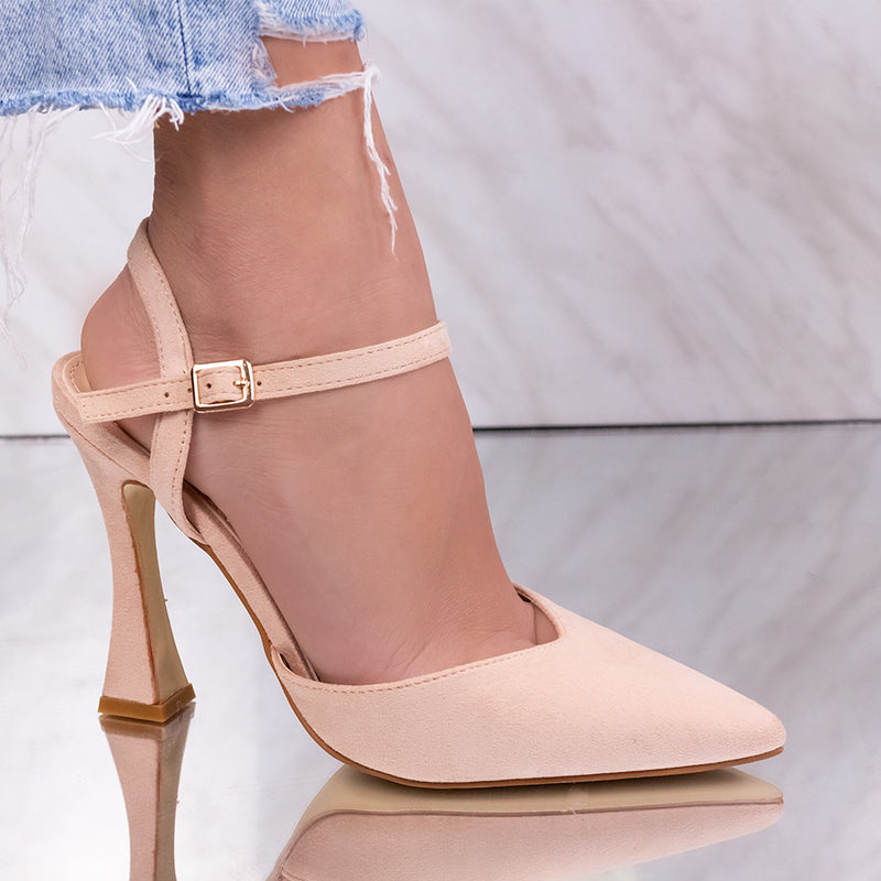 Pantofi dama cu toc Raya - Beige