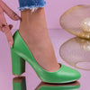 Pantofi dama cu toc Donatela - Green