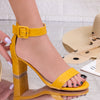 Sandale dama cu toc Delina - Yellow