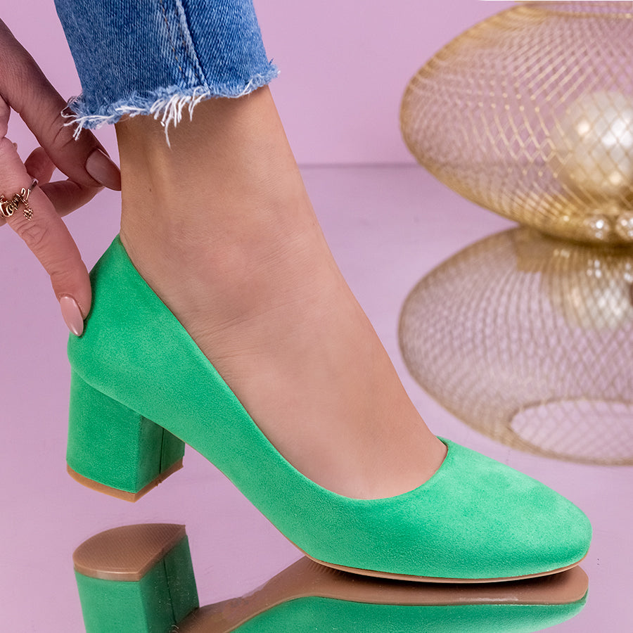 Pantofi dama cu toc Lida - Green