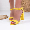 Sandale dama cu toc Justina - Yellow