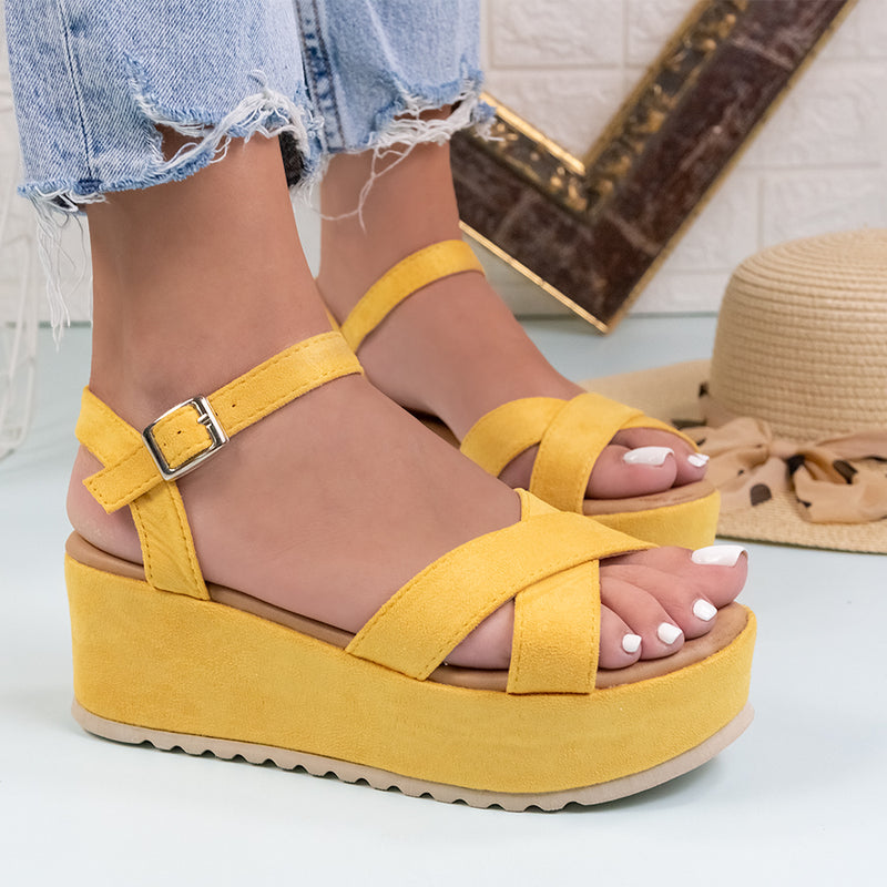 Sandale dama cu platforma Lexy - Yellow