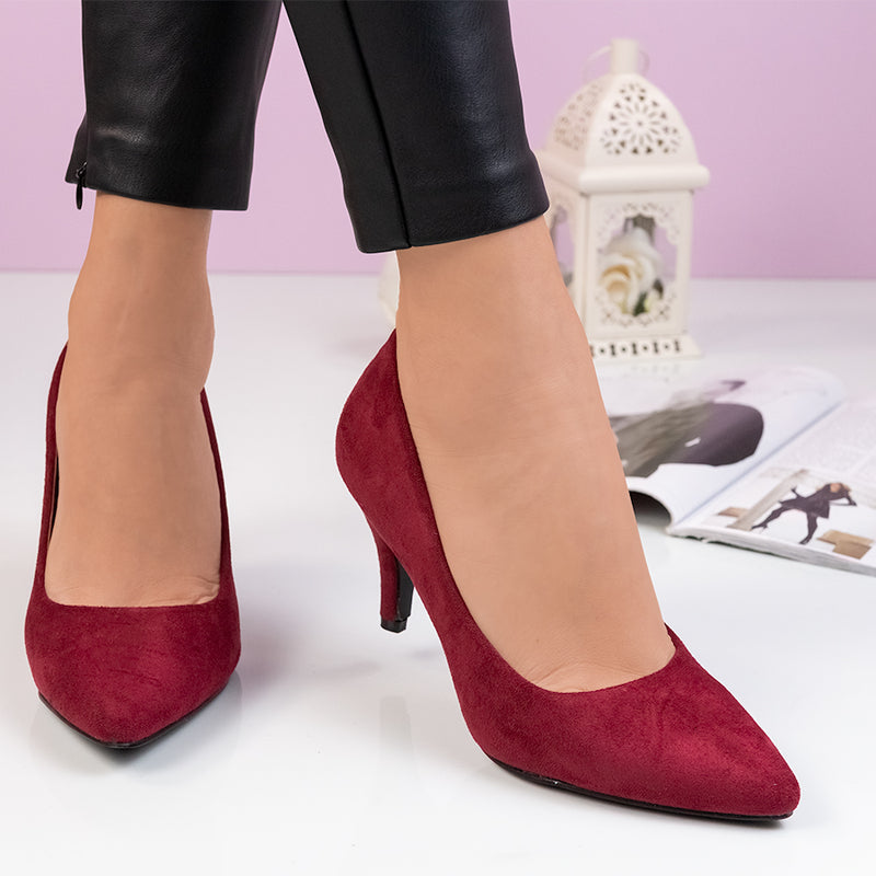 Pantofi dama cu toc Olena - Maroon