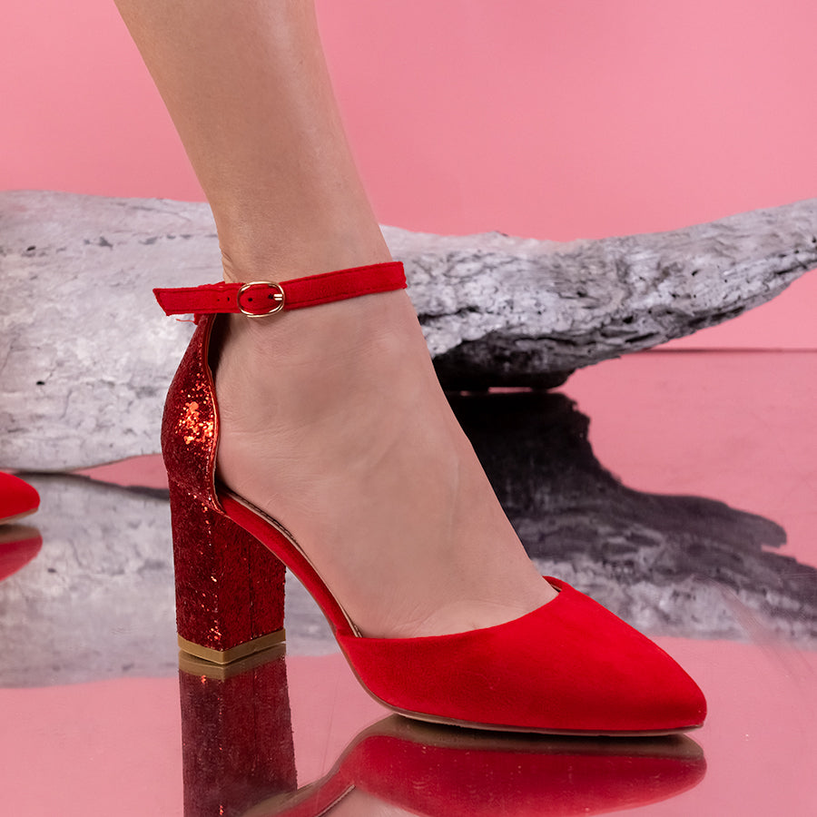 Pantofi dama cu toc Viona - Red