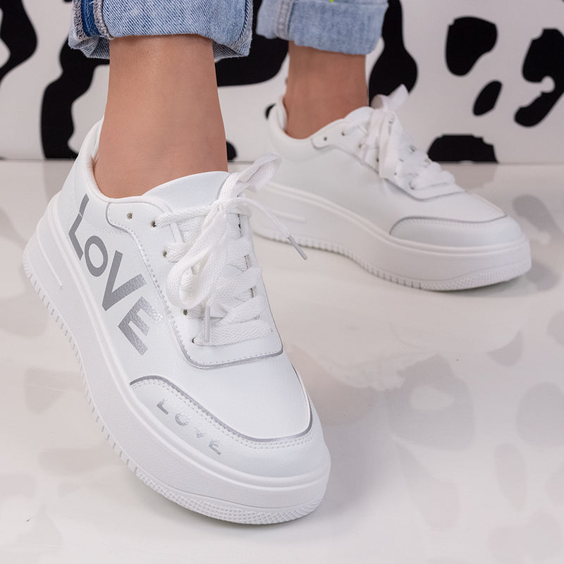 Pantofi sport Benita - White/Silver