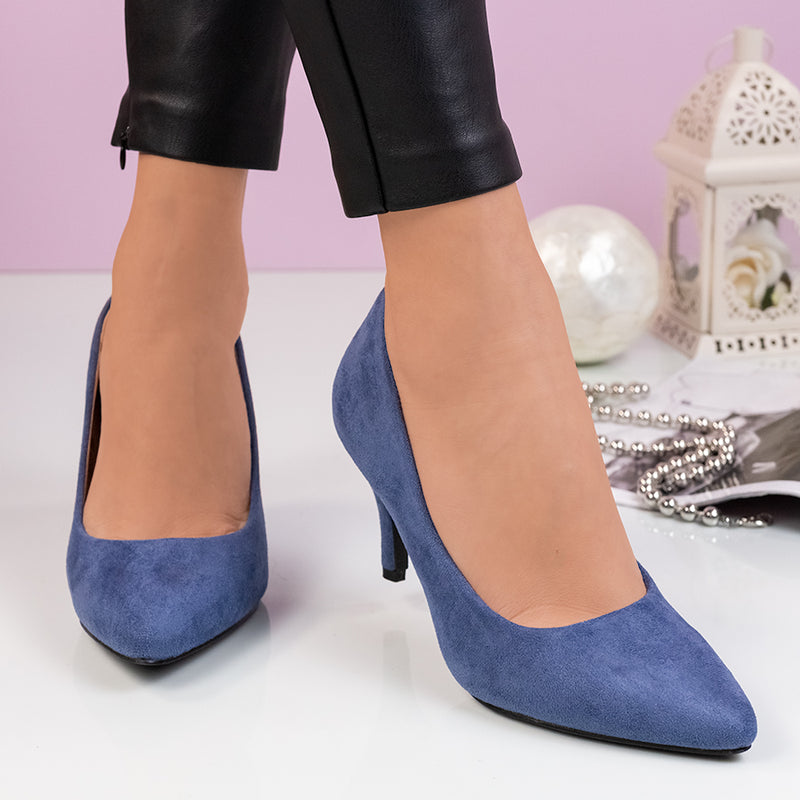 Pantofi dama cu toc Olena - Navy