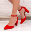 Pantofi dama cu toc Fibela - Red