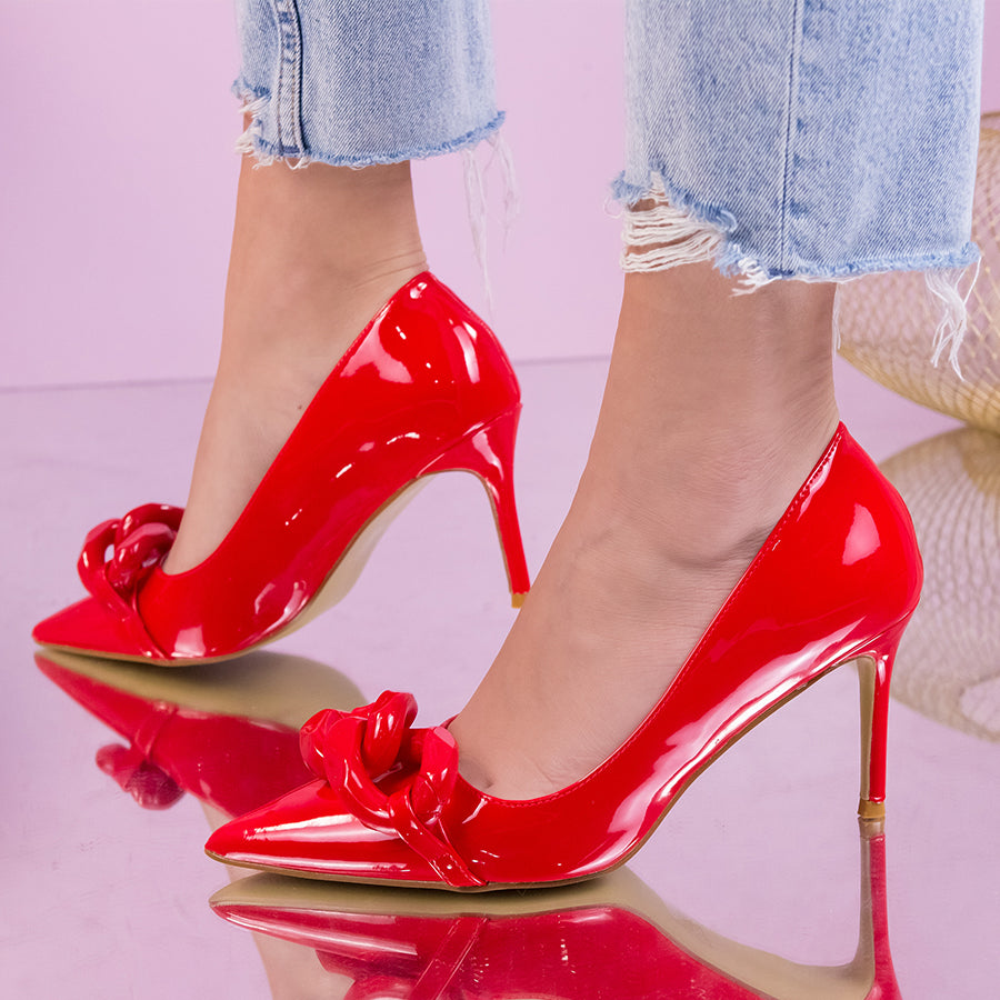 Pantofi dama cu toc Ellen - Red