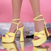 Sandale dama cu toc Belissa - Yellow