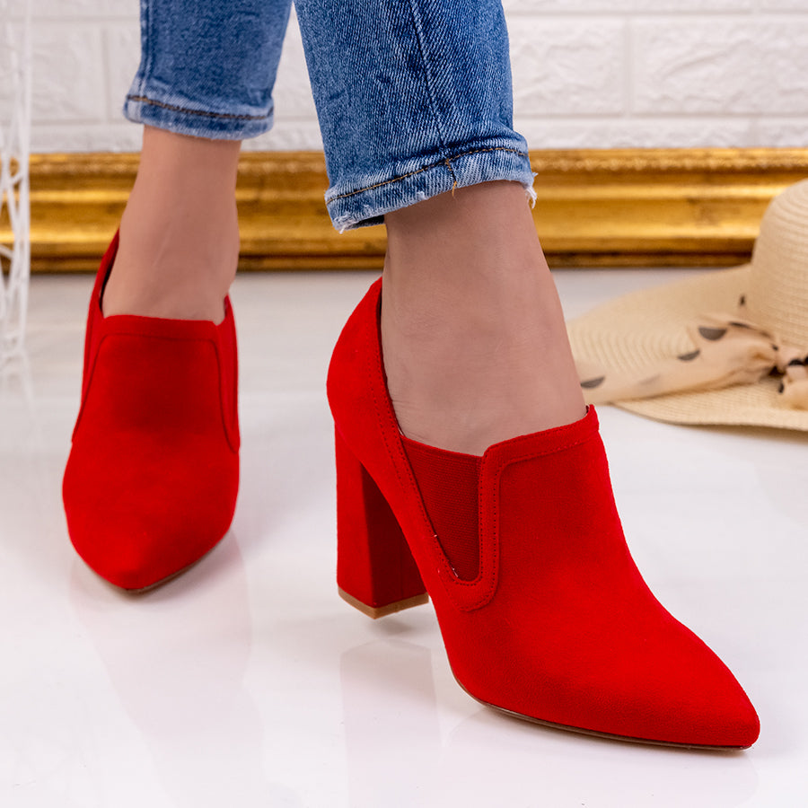 Pantofi dama cu toc Aglaya - Red