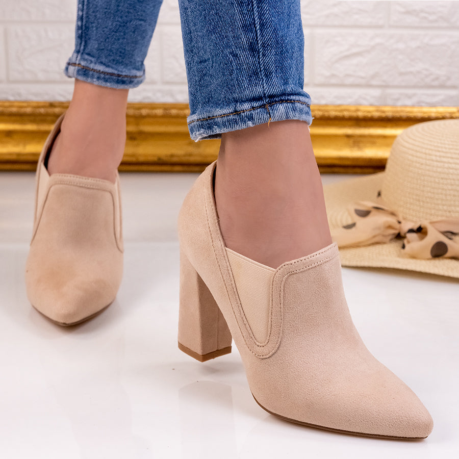 Pantofi dama cu toc Aglaya - Beige