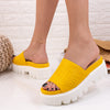Papuci dama cu platforma Viana - Yellow