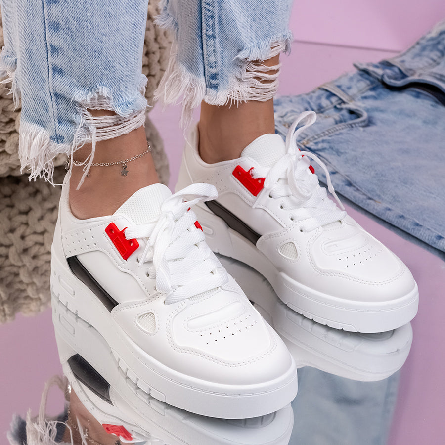 Pantofi sport Marica - White/Red
