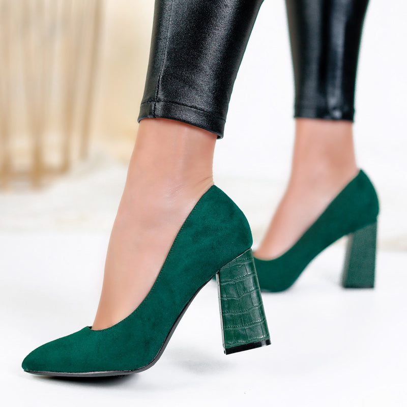 Pantofi dama cu toc Dolly - Green