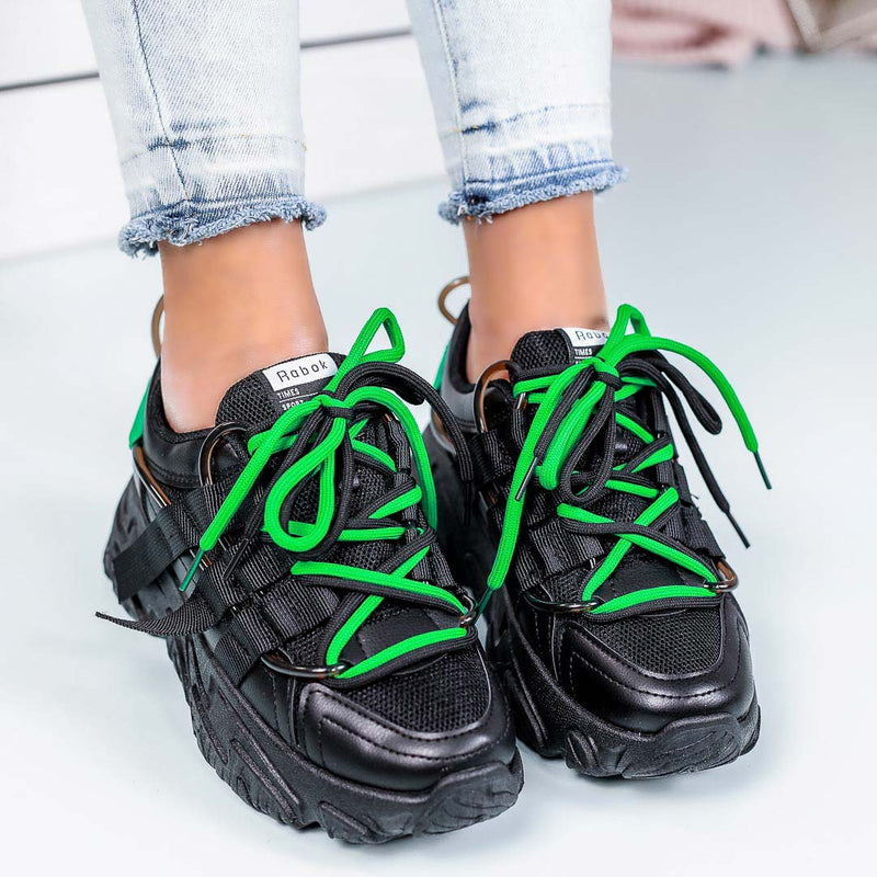Pantofi sport Rachel - Black/Green