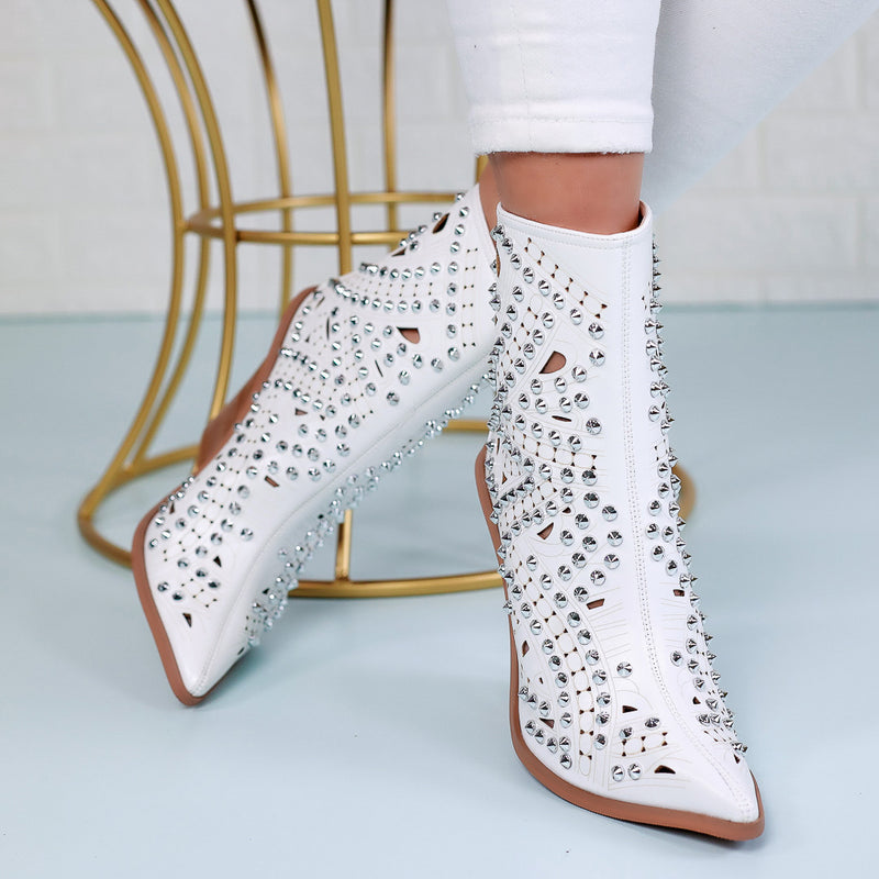 Botine dama Steffy - White