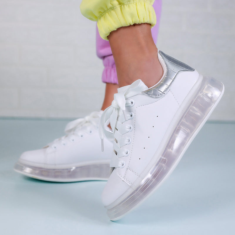 Pantofi sport Jazmin - White/Silver