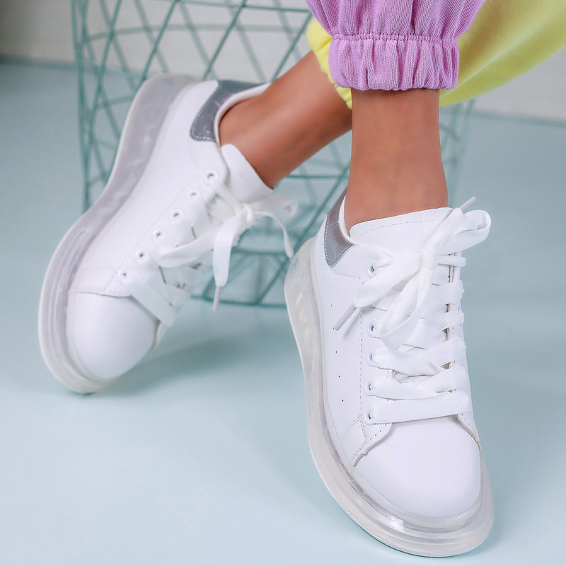 Pantofi sport Jazmin - White/Silver