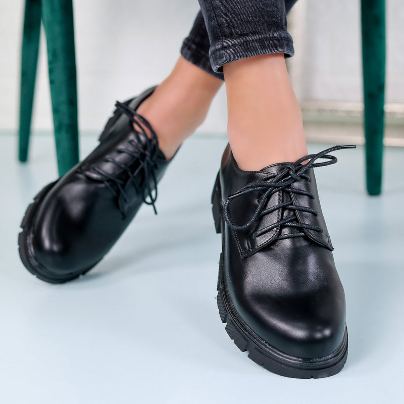 Pantofi dama Martena - Black Leather