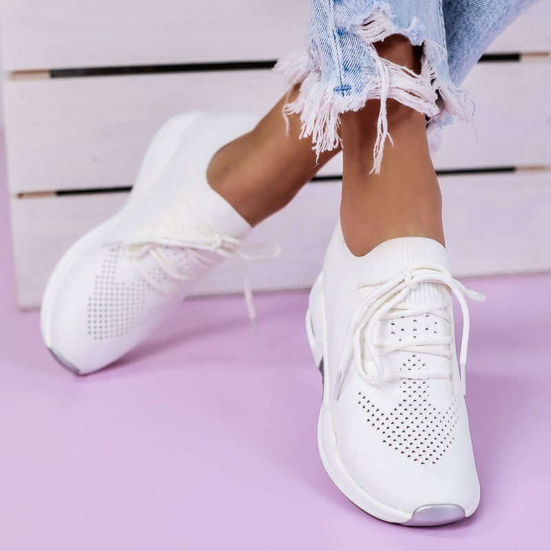Pantofi sport cu platforma Rozali - White
