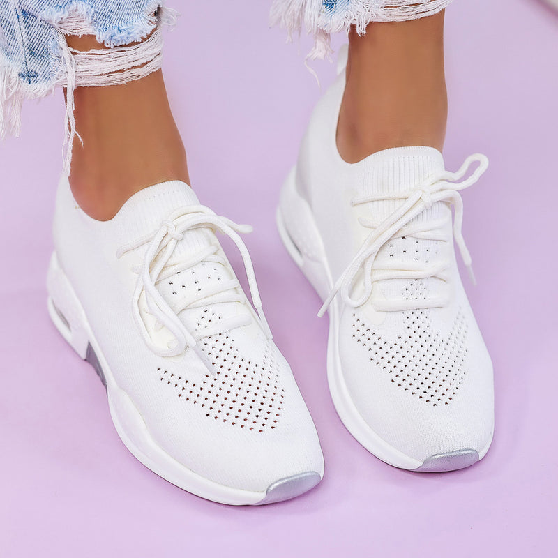 Pantofi sport cu platforma Rozali - White