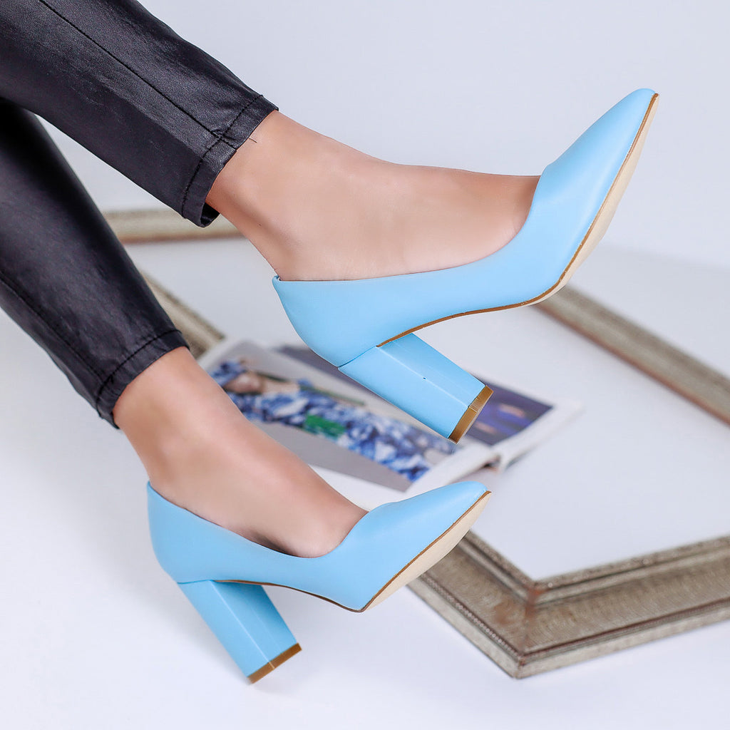 Pantofi dama cu toc Serenity - Blue